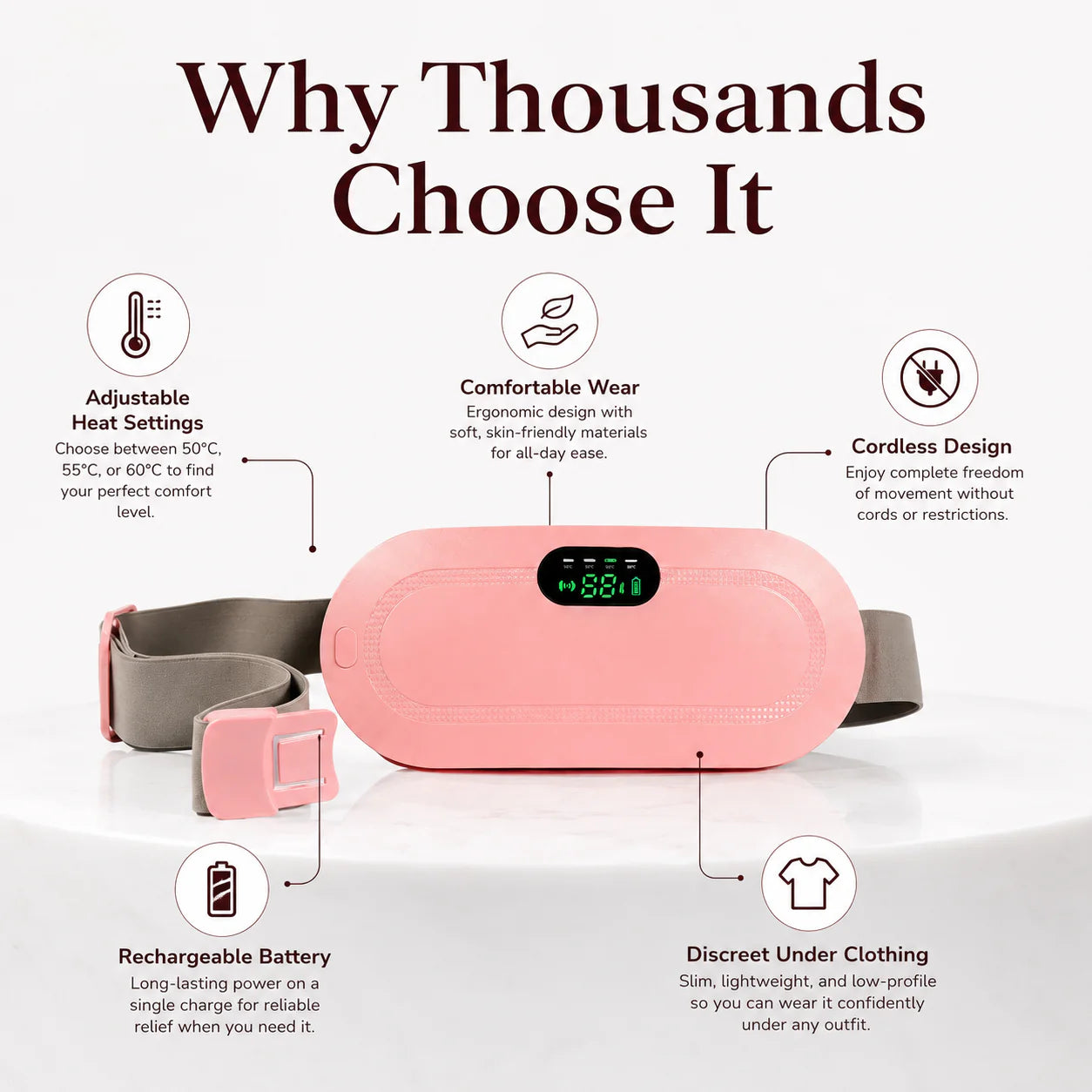 Period Cramp Relief Heating Pad & Massager