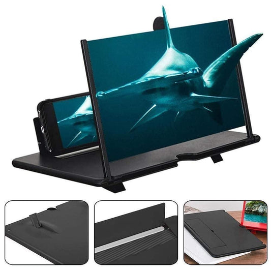 HD 3D Mobile Screen Magnifier with Foldable Stand