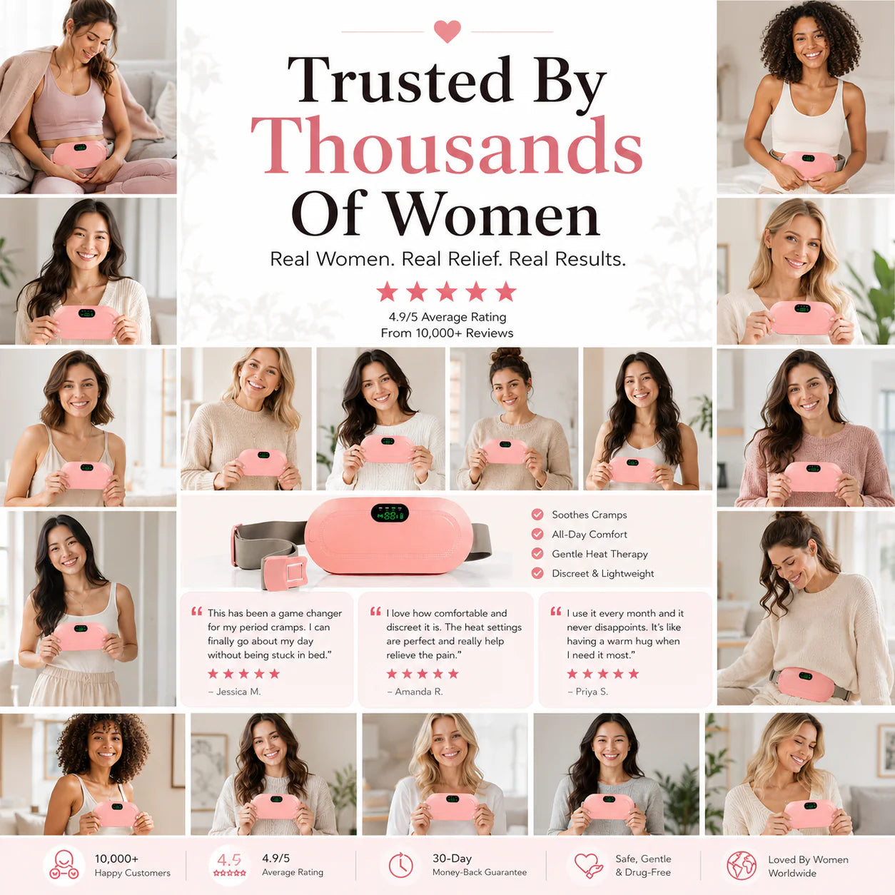 Period Cramp Relief Heating Pad & Massager